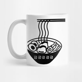 Simple Black and White Outline Ramen Logo Art Mug